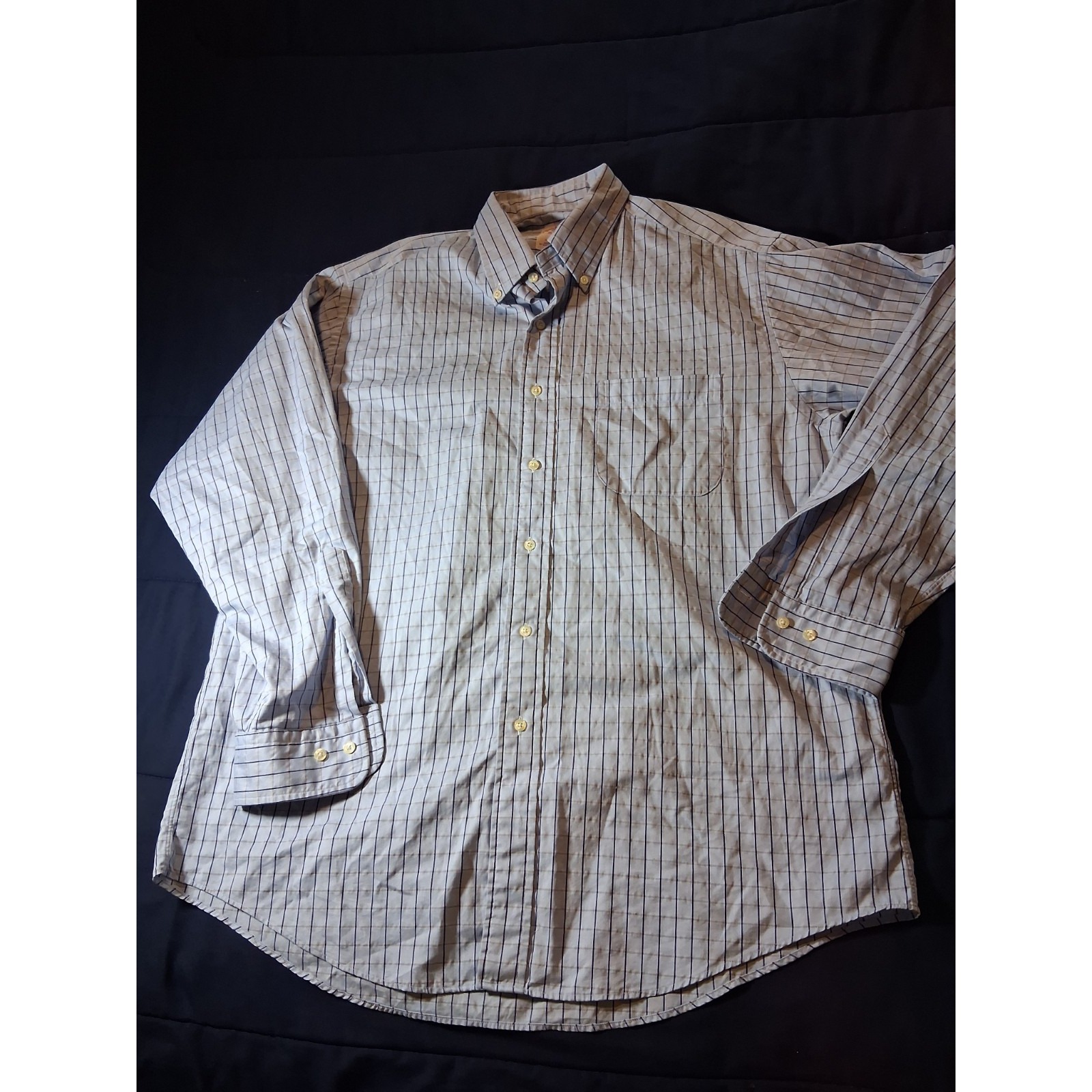 Brooks Brothers Shirt Mens Large Check Button Down Made In Usa Dress Workwear